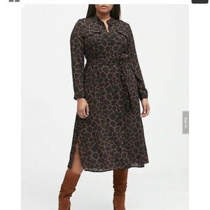 Banana Republic giraffe print utility shirt dress.